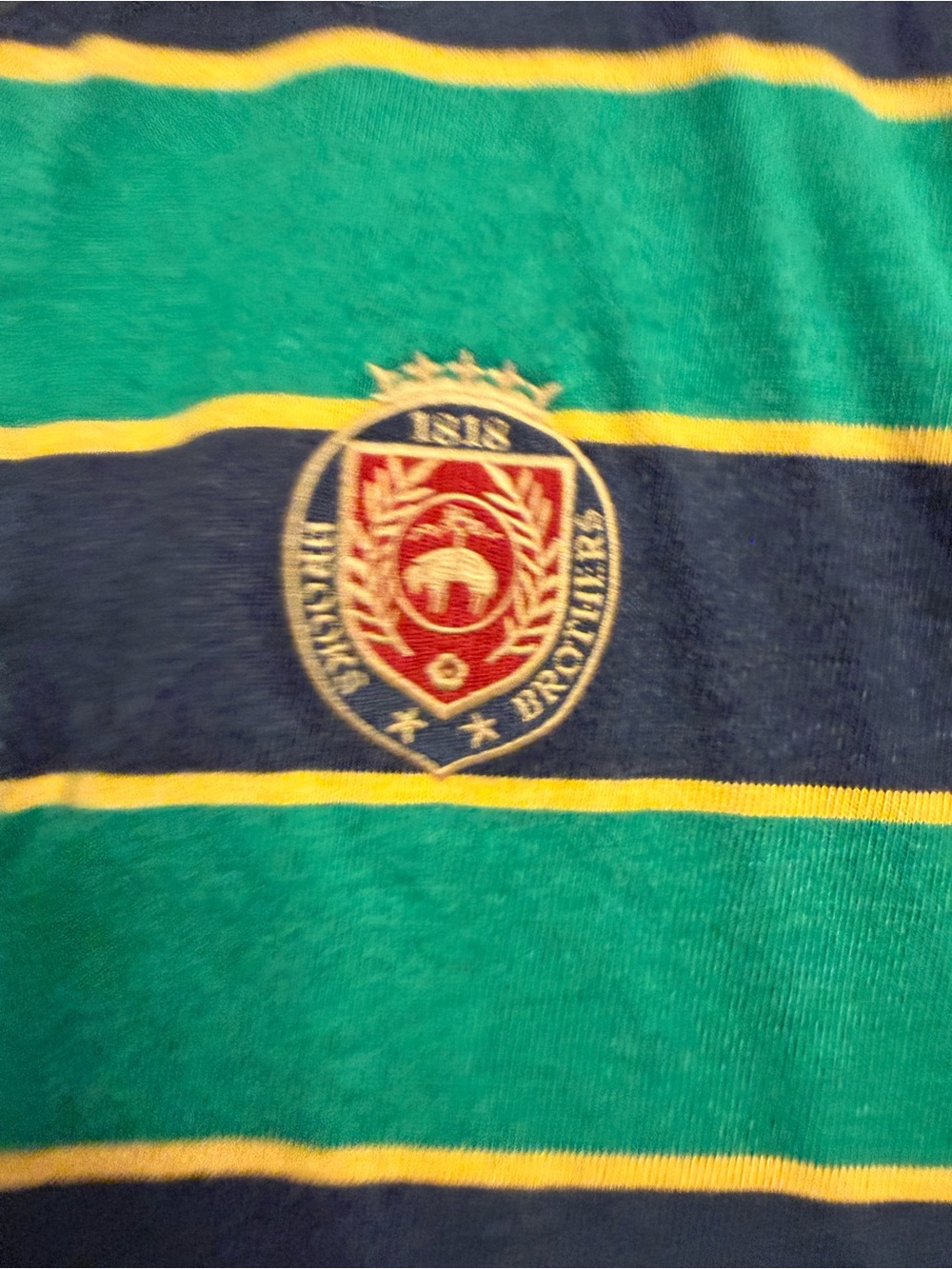 Brooks Brothers Men's XL Green Navy Striped Rugby Polo Shirt - Picture 8 of 8